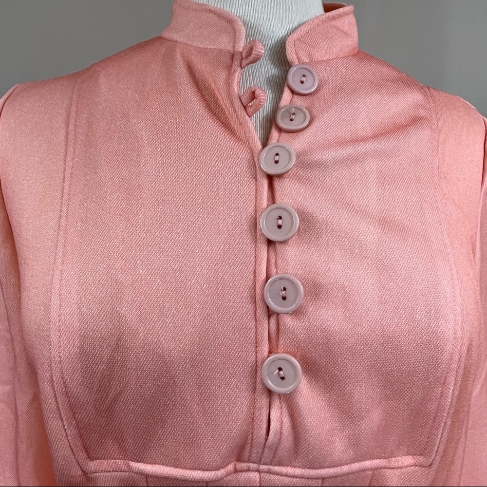 Vintage | Long Sleeved Pink Peach Dress - Picture 3 of 6